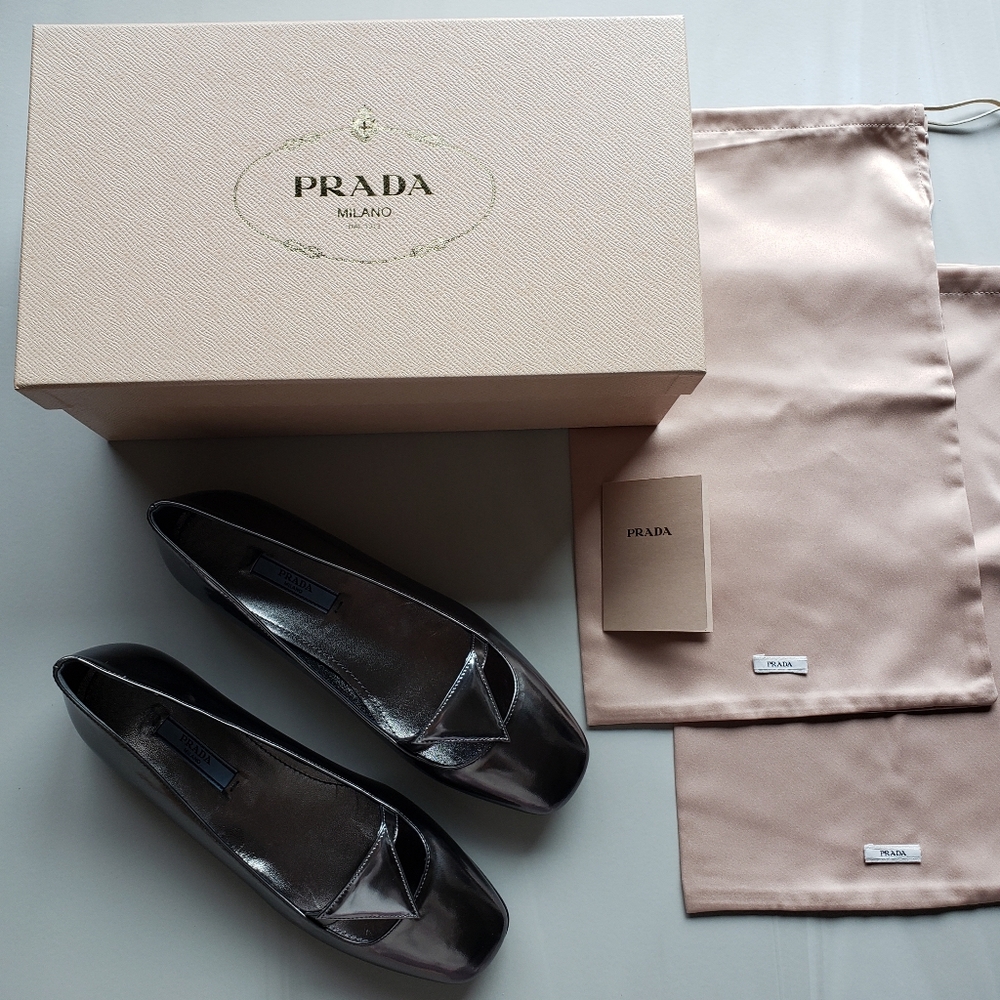 Prada sz36 flats (Anthracite+Chrome) - Picture 2 of 11